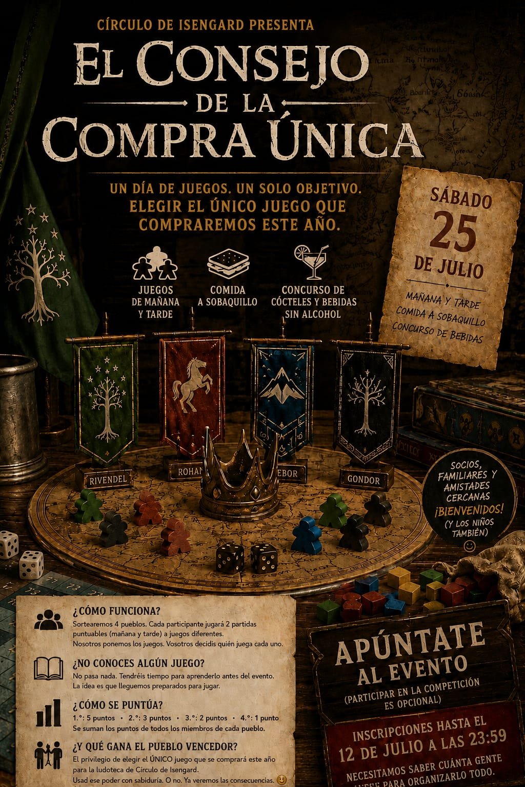 cartel evento de la compra del juego unico